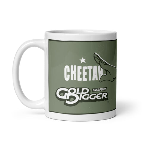 GD Cheetah White glossy mug