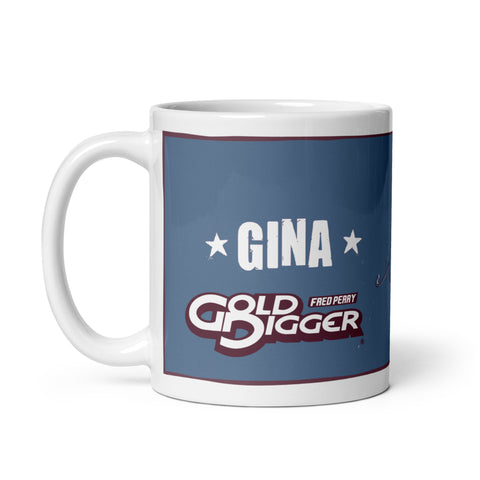 GD Gina DIggers White glossy mug